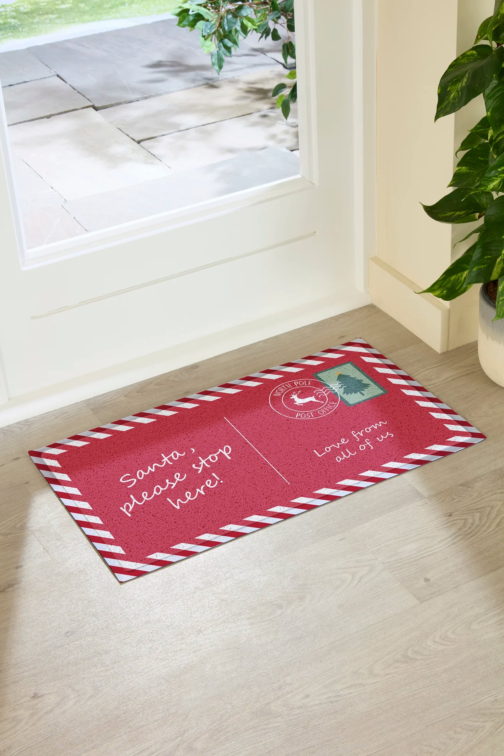 Santa Stop Here Indoor Outdoor Doormat