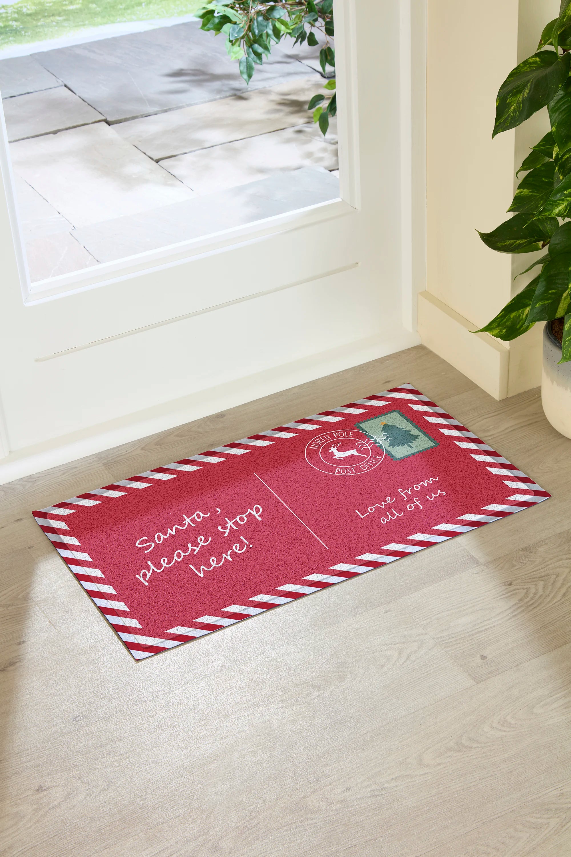 Santa Stop Here Doormat