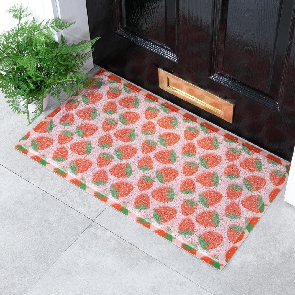 Pink Strawberry Pattern Doormat