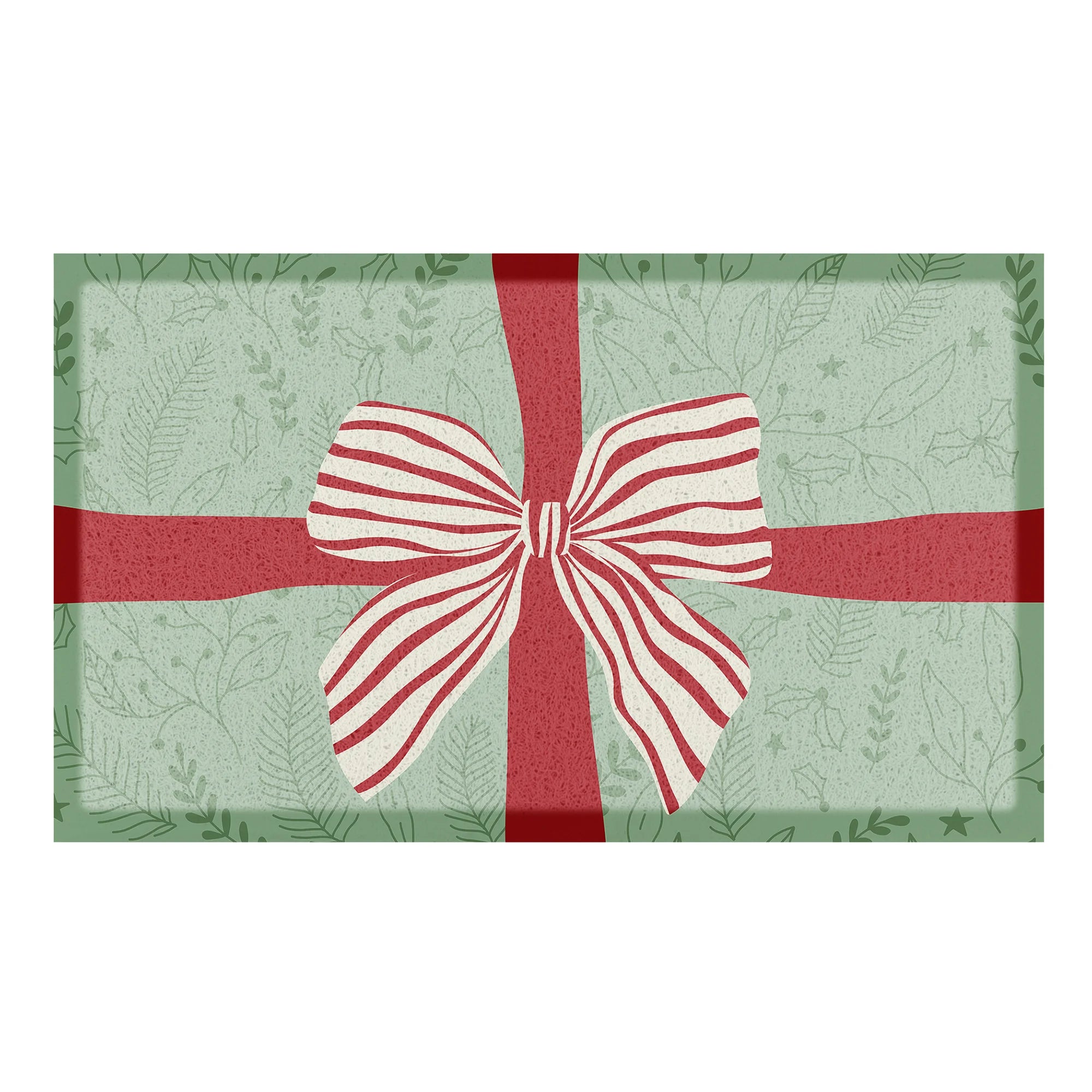 Red & White Stripe Bow Doormat