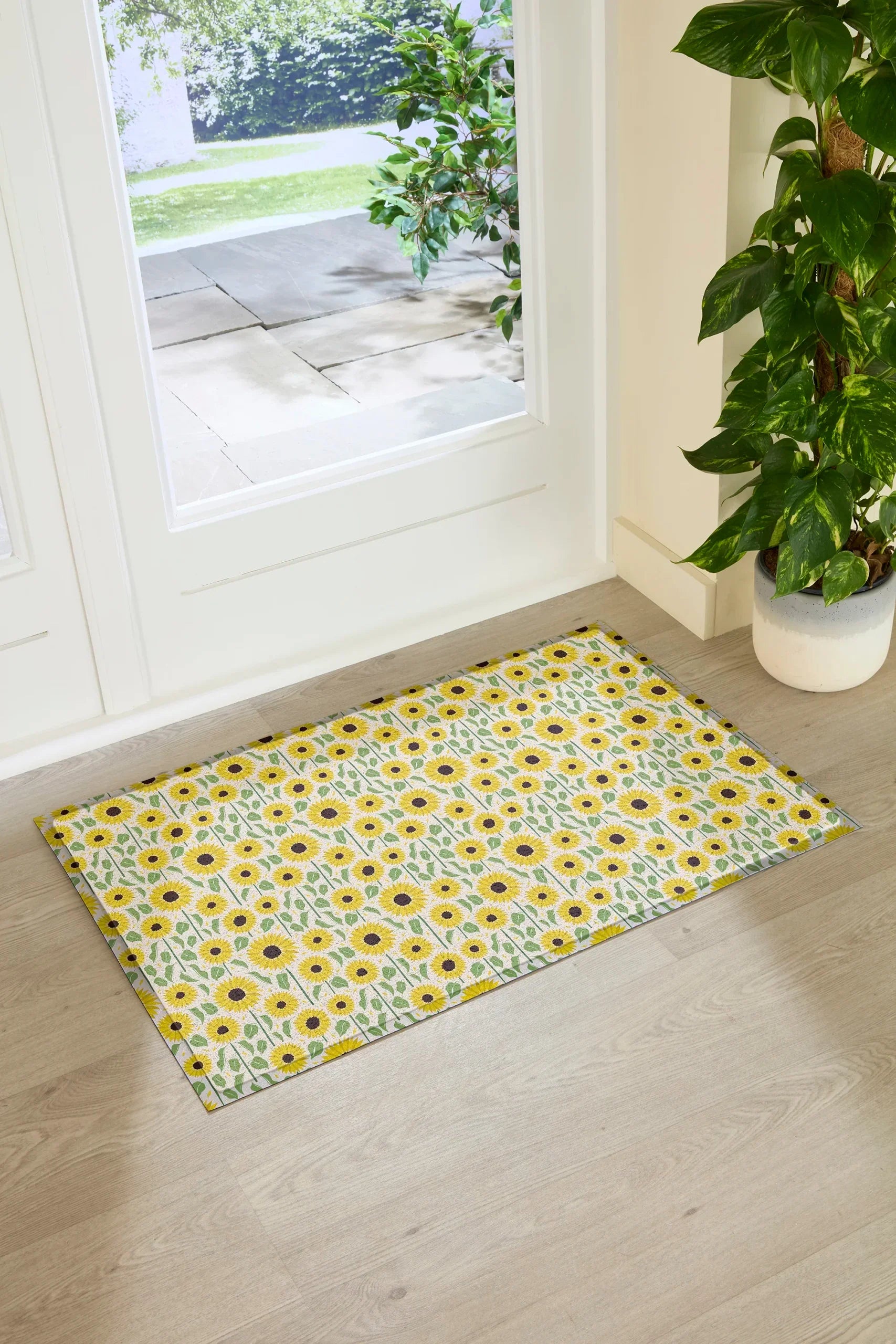 Yellow Sunflower Pattern Doormat