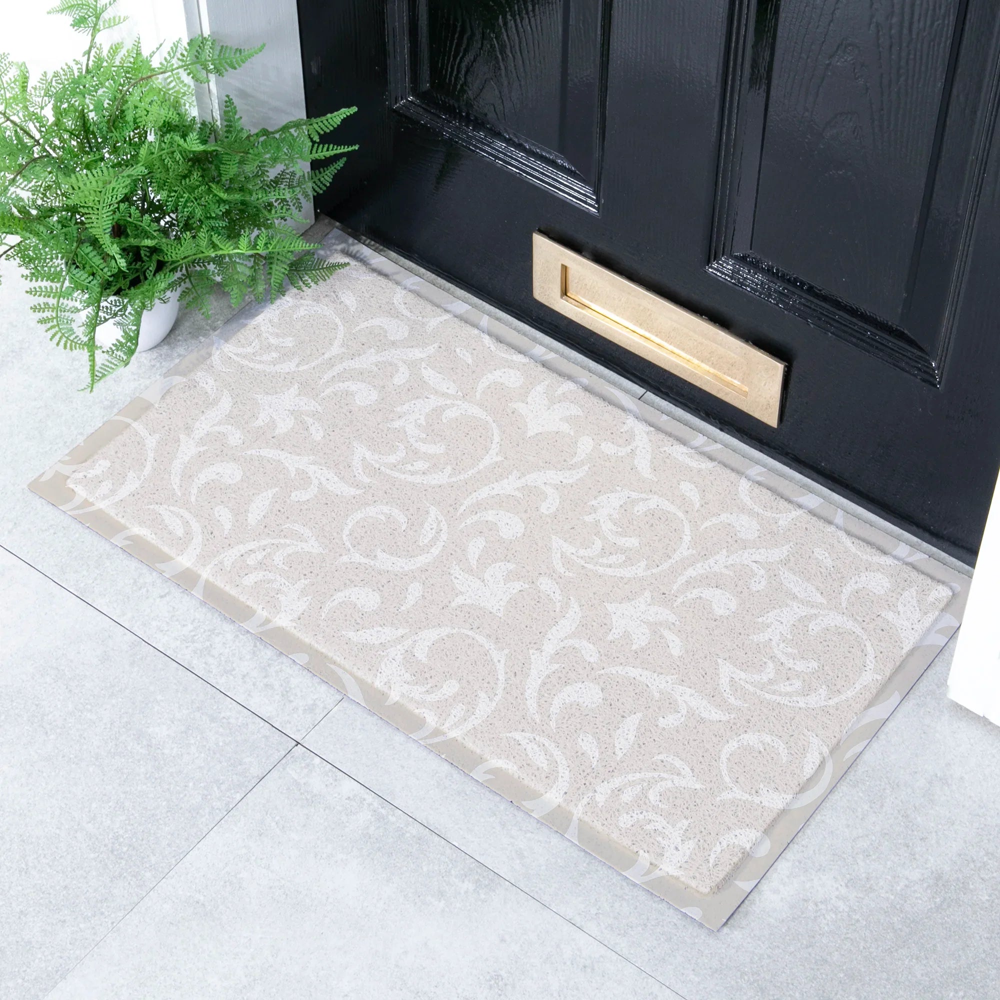 Taupe Paisley Doormat