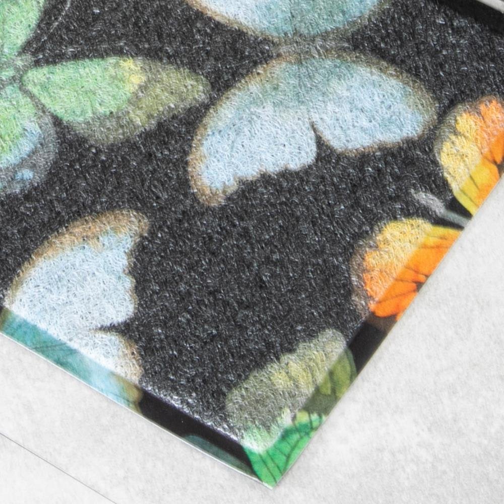 Black Watercolor Butterfly Doormat