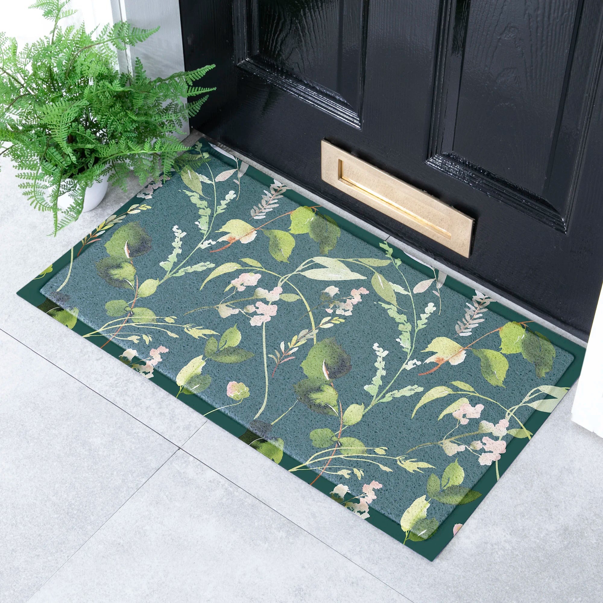 Watercolour Leaves Doormat (70 x 40cm)