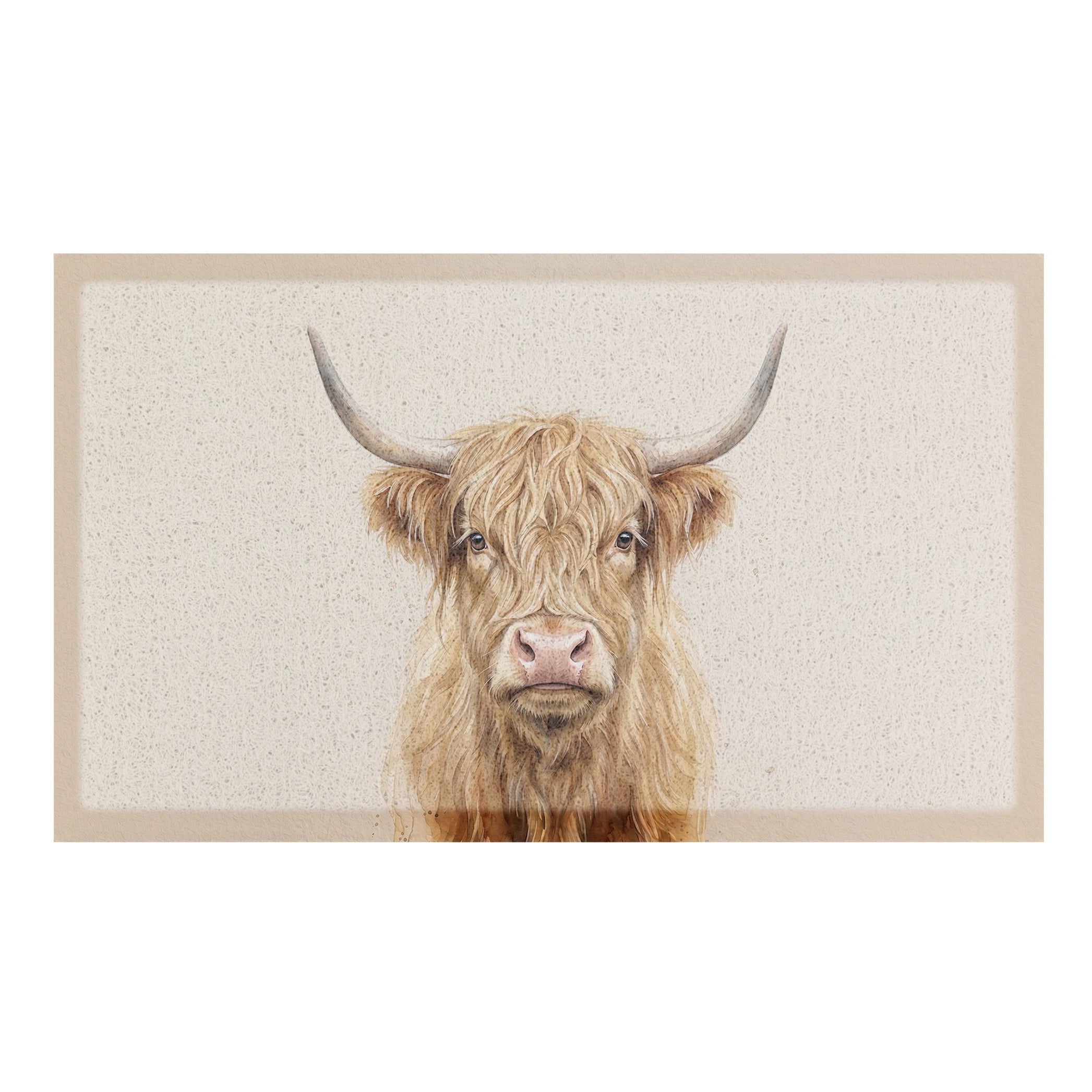 Beige Highland Cow Doormat