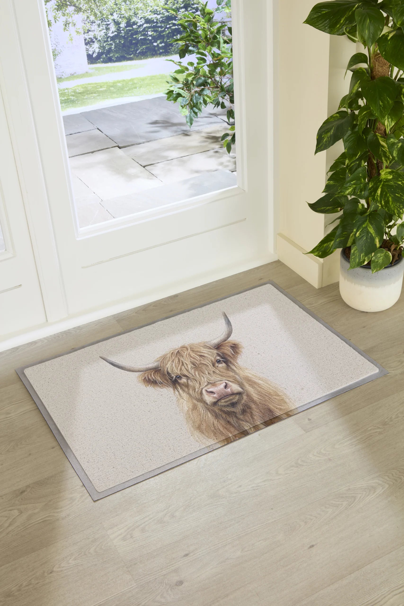 Beige Highland Cow Doormat