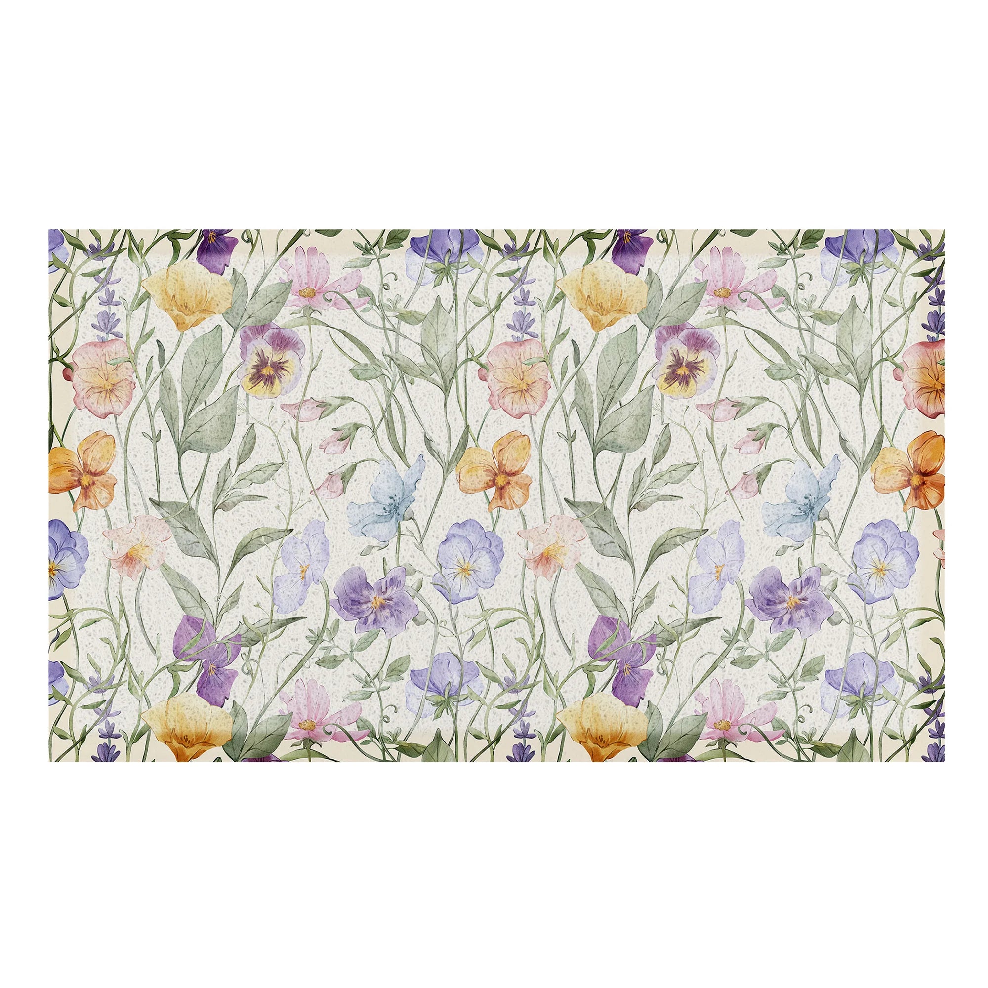 Watercolour Wild Flowers Doormat