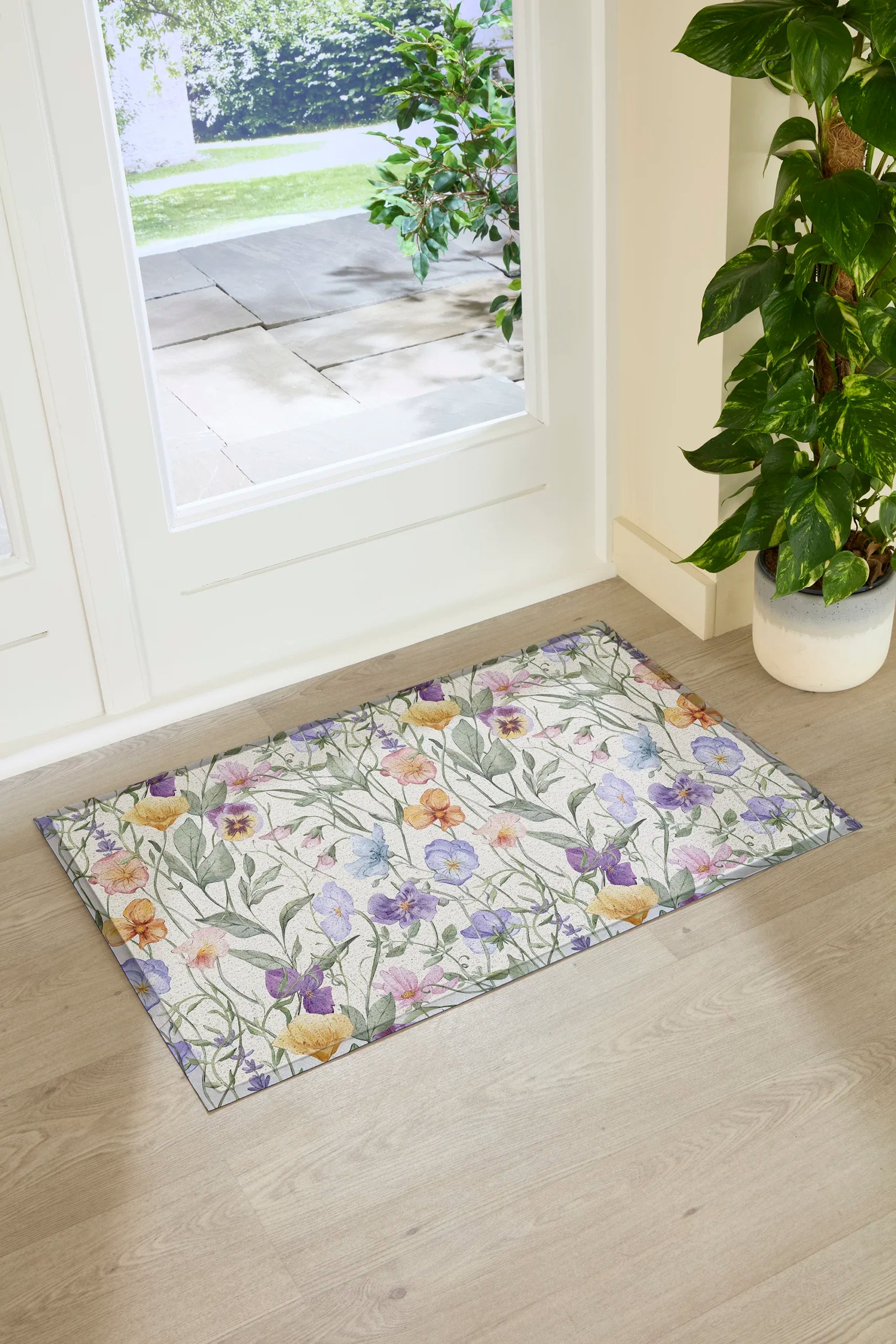 Watercolour Wild Flowers Doormat