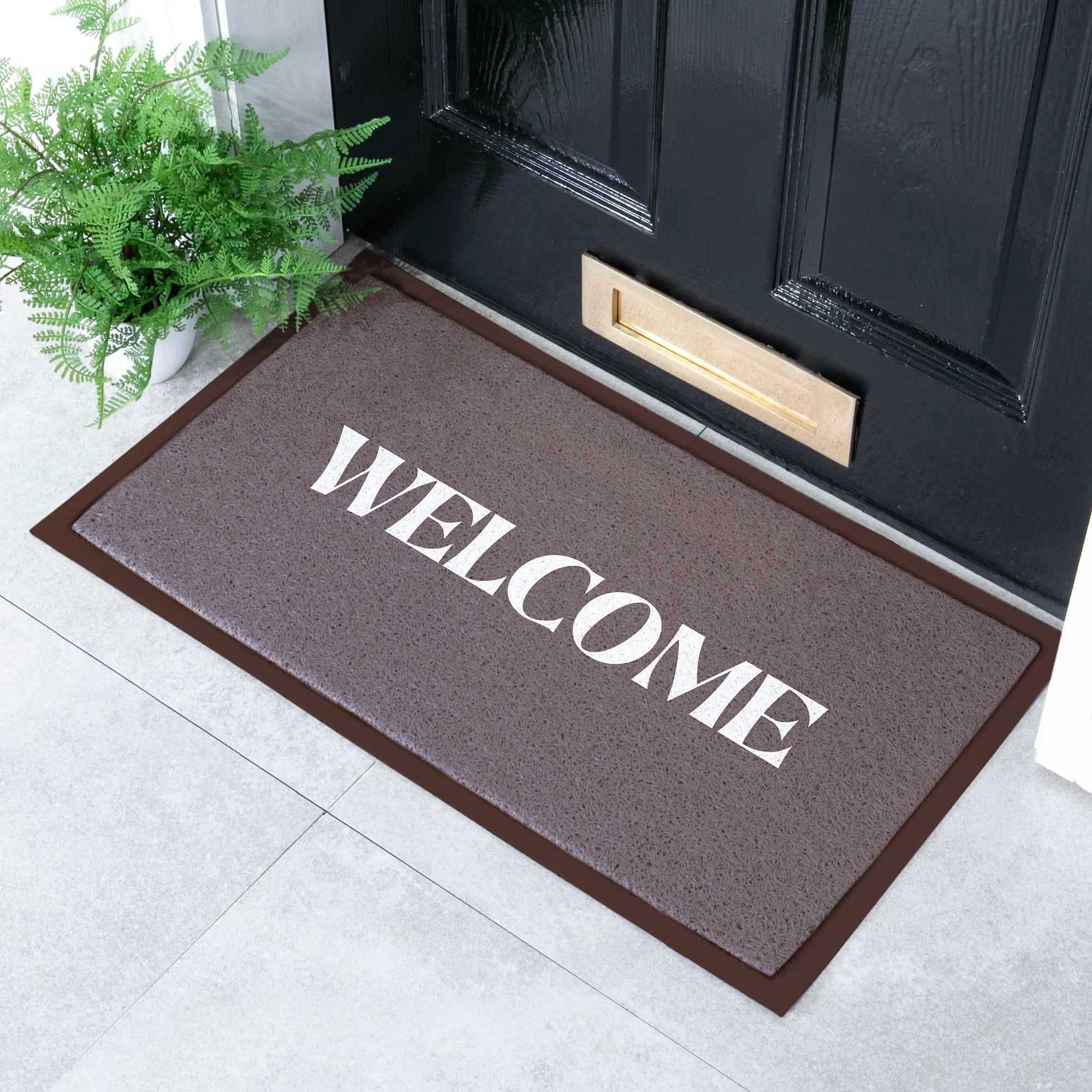 Welcome Chocolate Brown Doormat
