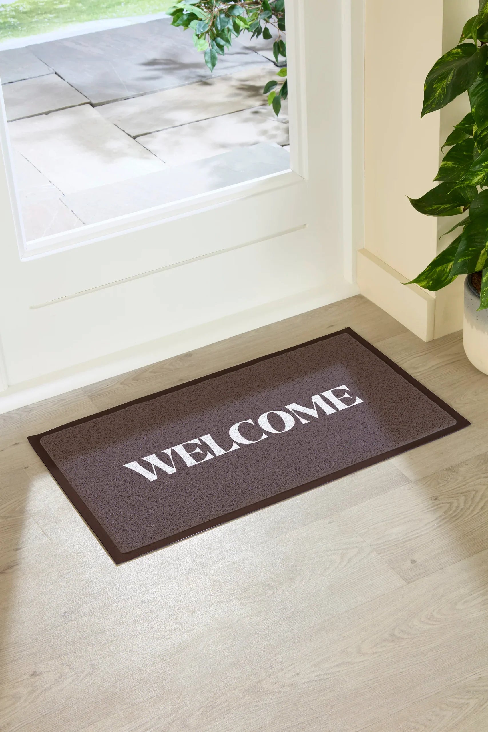 Welcome Chocolate Brown Doormat