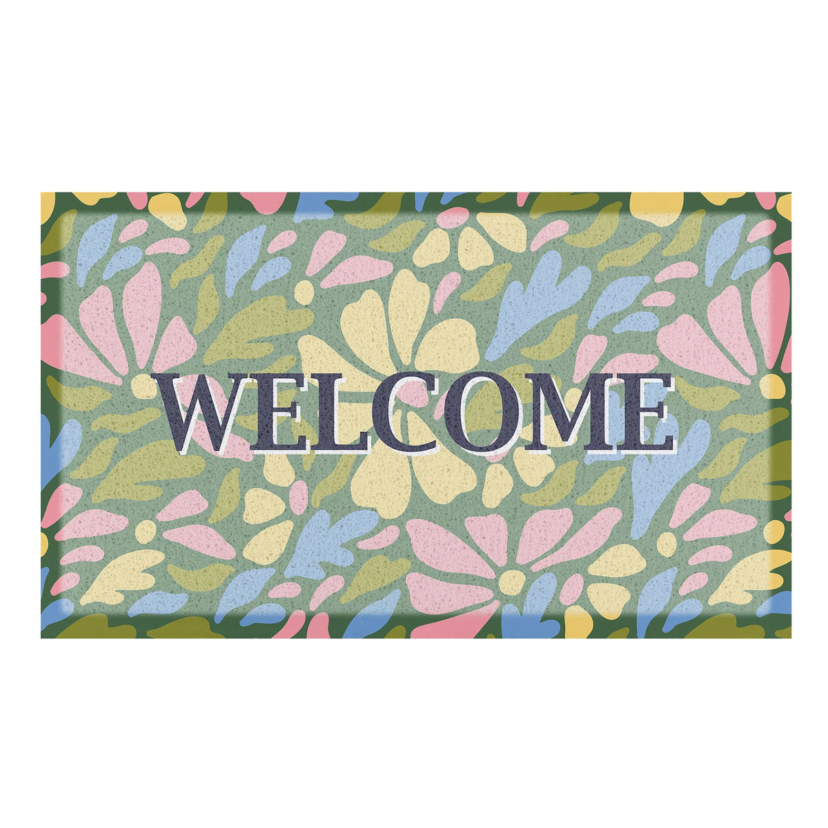 Welcome Pastel Flowers Doormat
