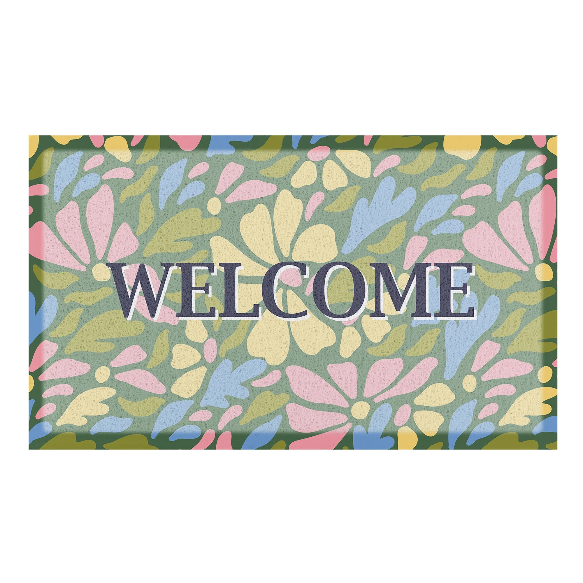Welcome Pastel Flowers Doormat