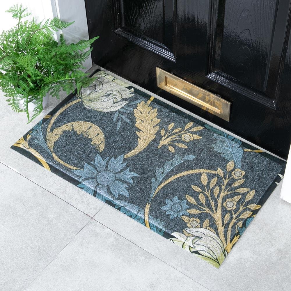 Blue Floral William Morris Pattern Doormat