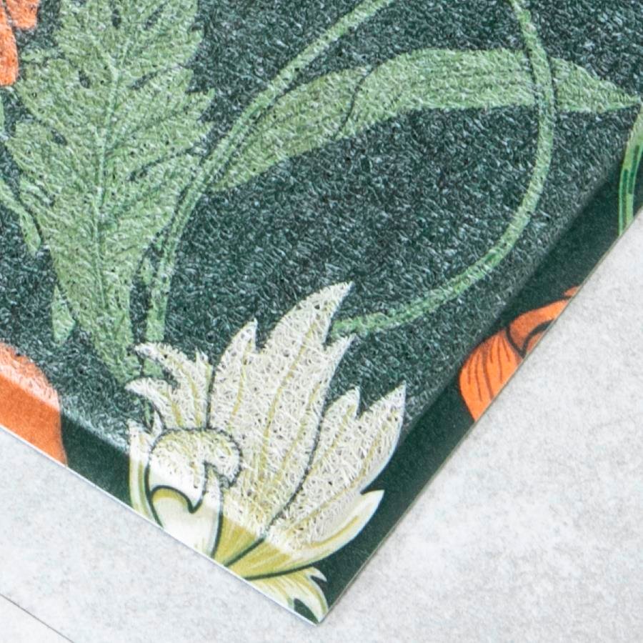 Red Flower William Morris Pattern Doormat