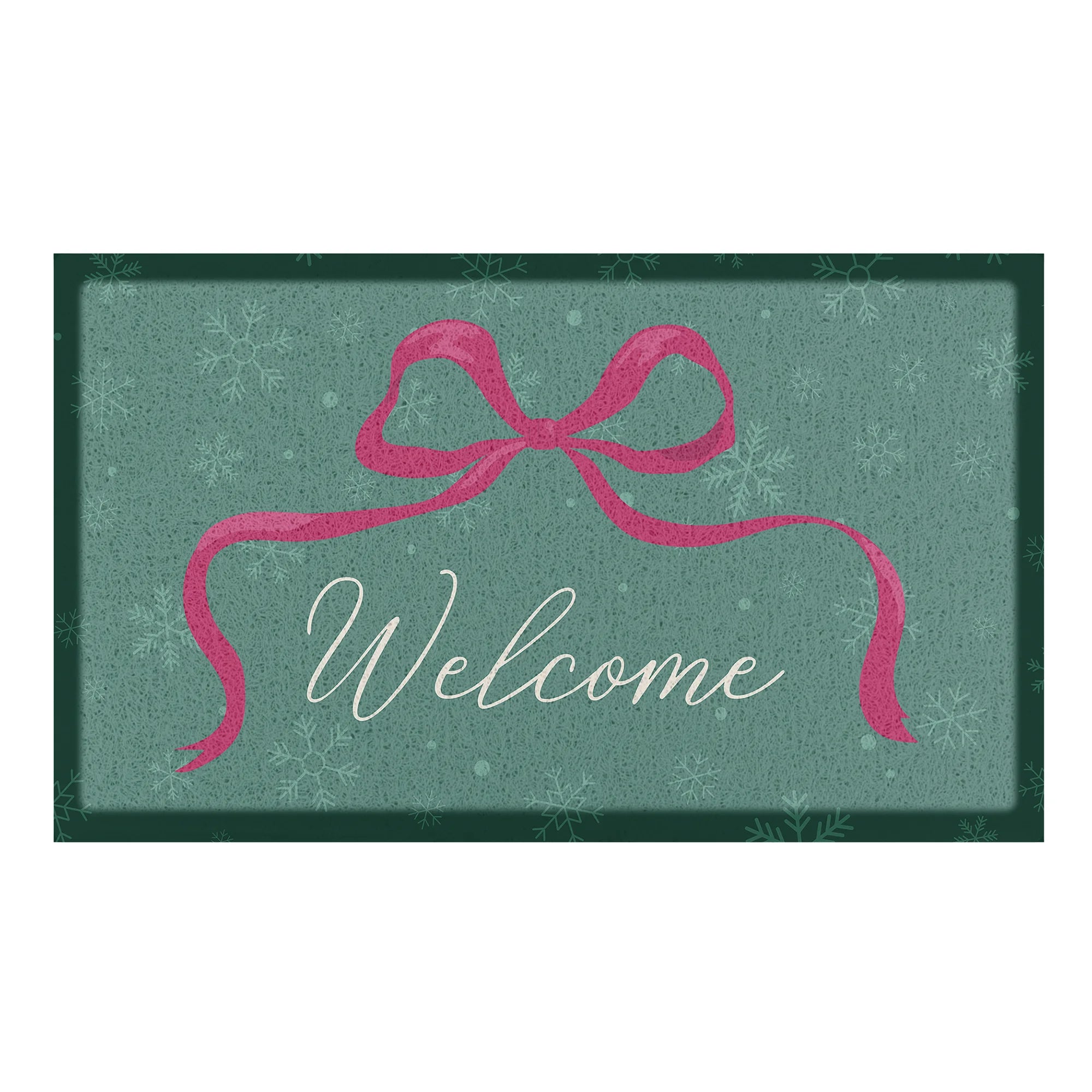 Winter Bow Welcome Doormat