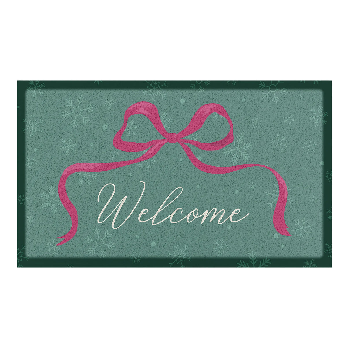 Winter Bow Welcome Indoor Outdoor Doormat
