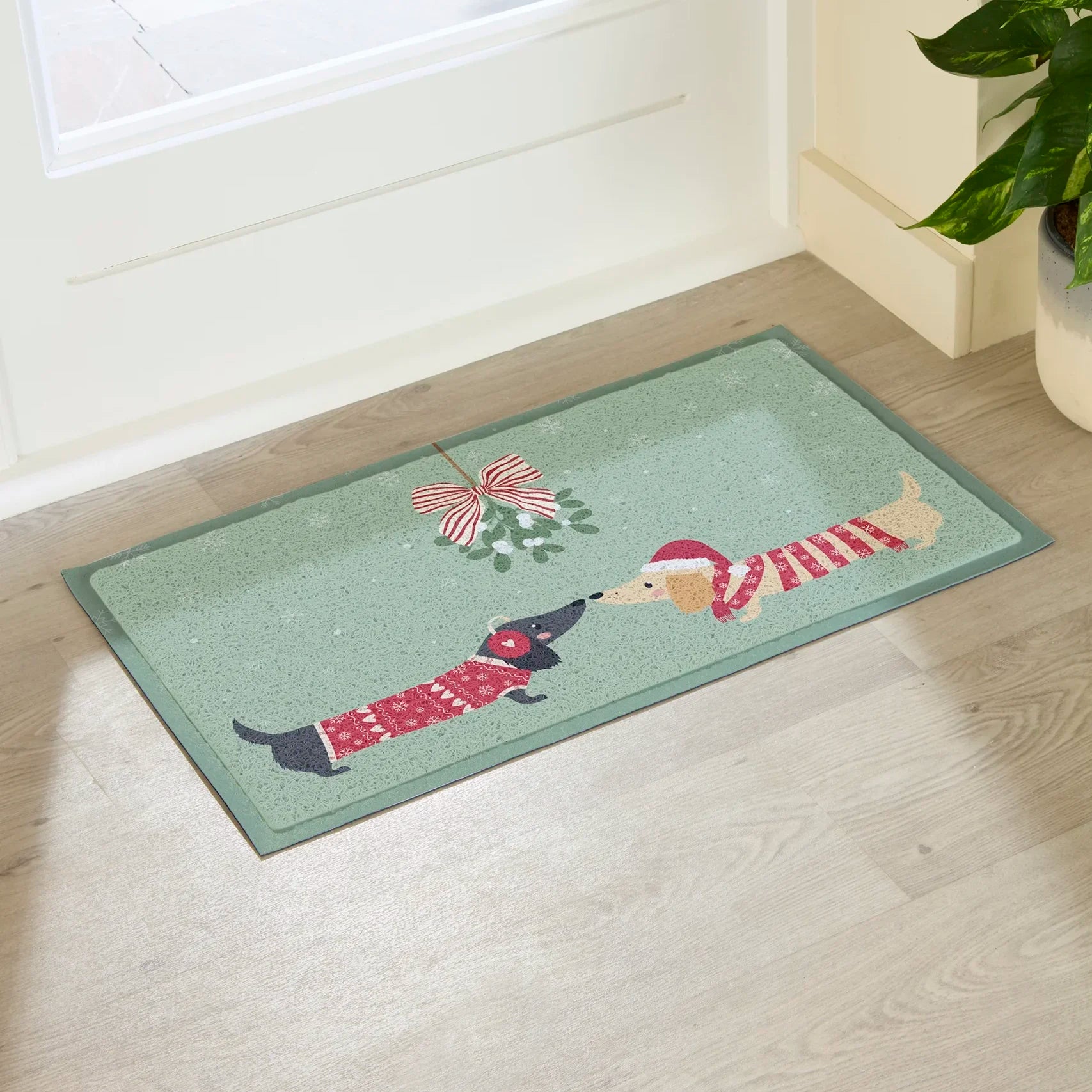 Christmas Sausage Dogs Indoor Outdoor Doormat