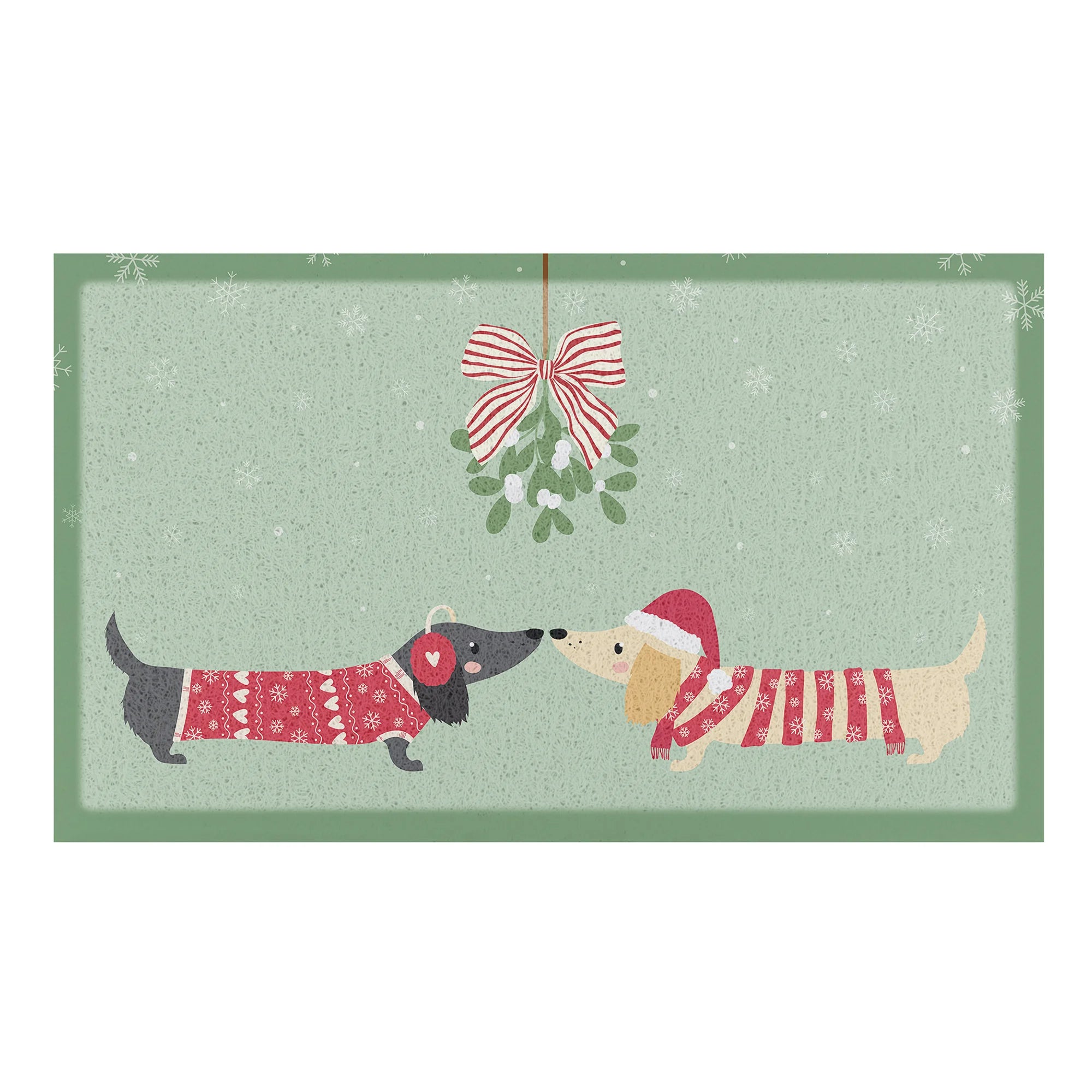 Christmas Sausage Dogs Indoor Outdoor Doormat