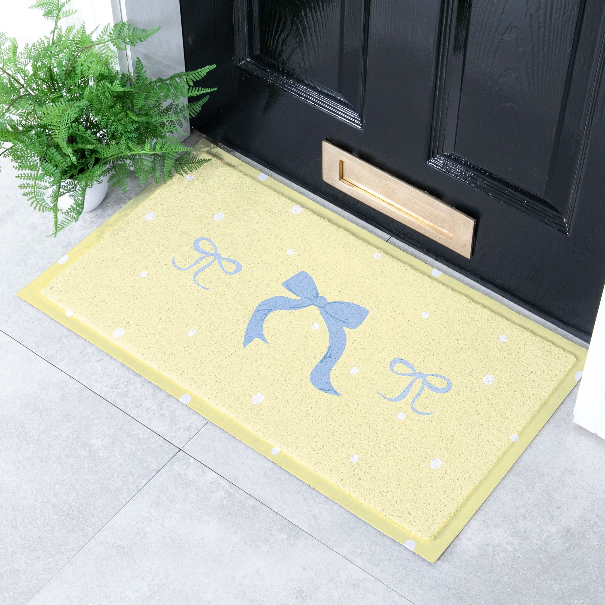 Butter Yellow Bow Doormat (70 x 40cm)