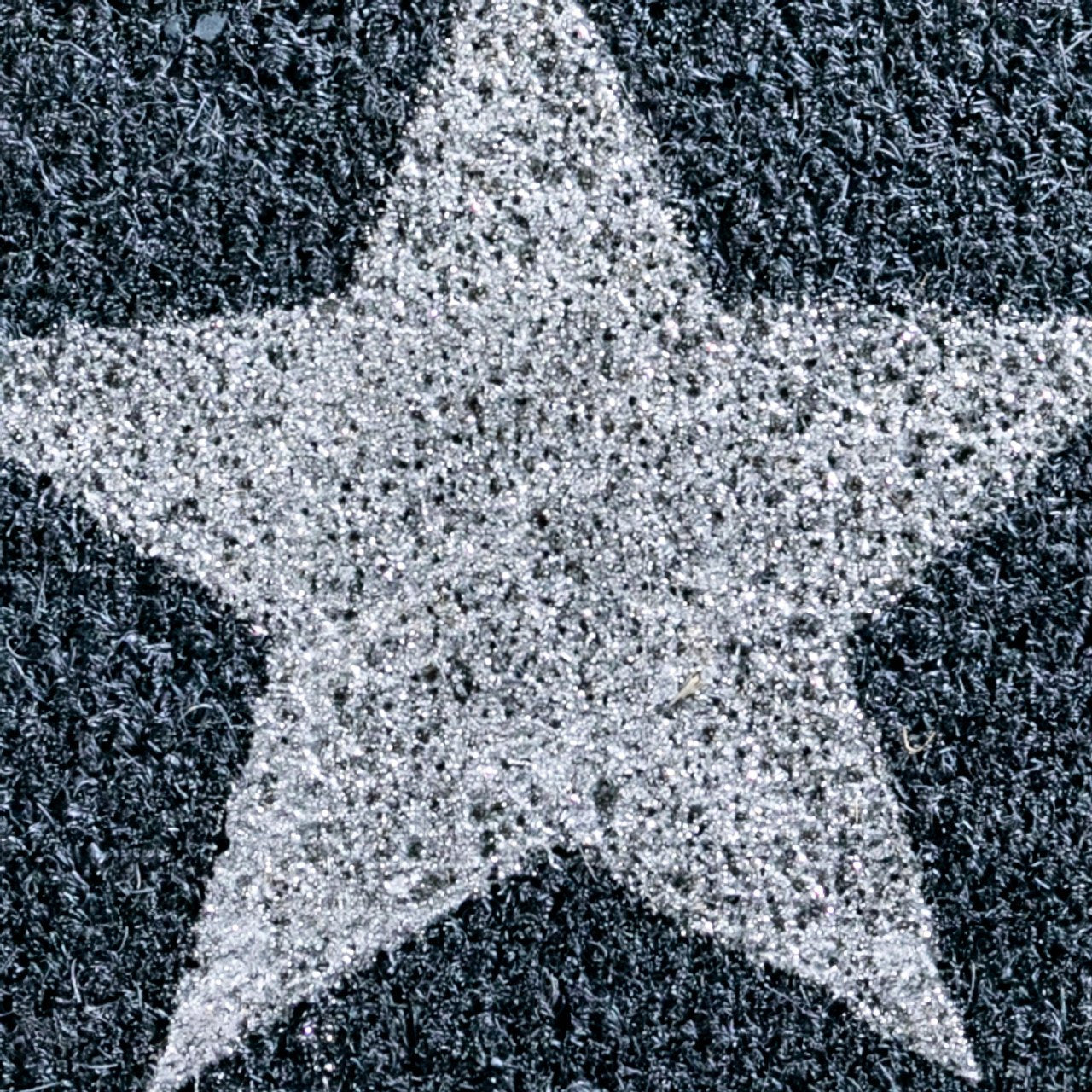 Grey Glitter Star Doormat