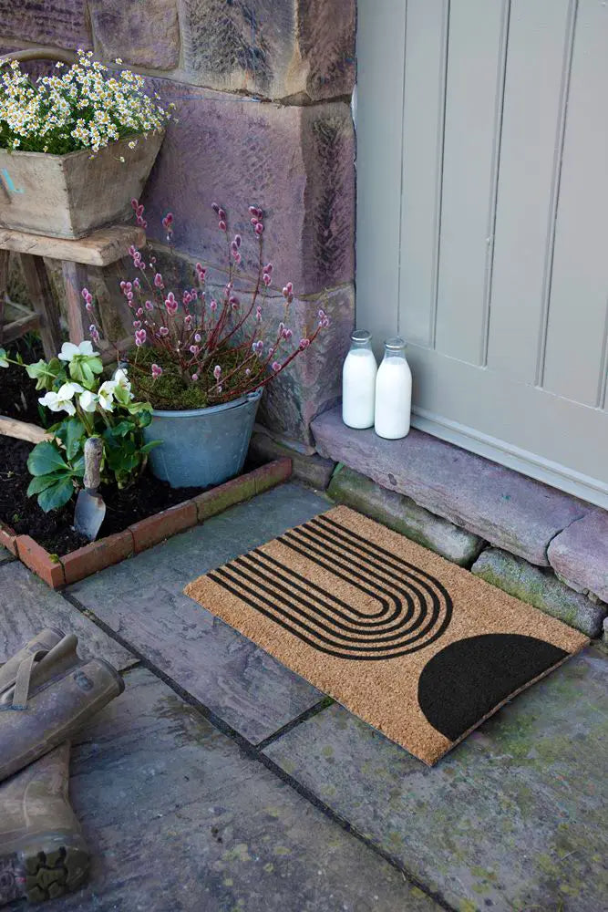 Abstract Half Moon Doormat