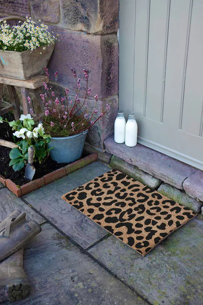 Leopard print doormat
