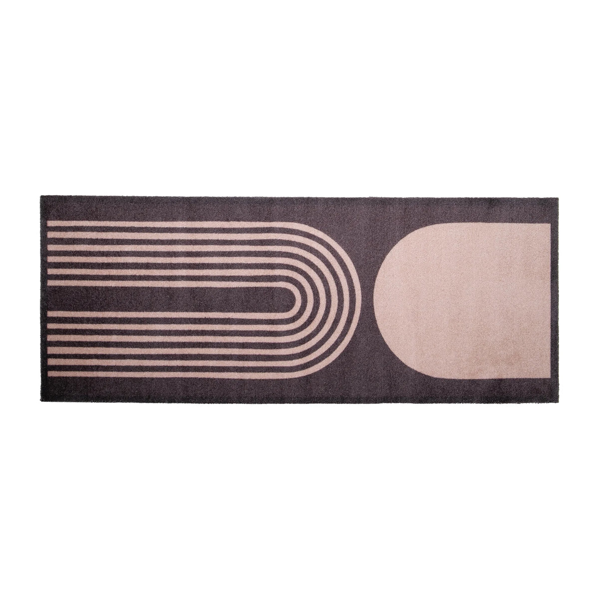 Brown Abstract Indoor Washable Runner 150x60cm
