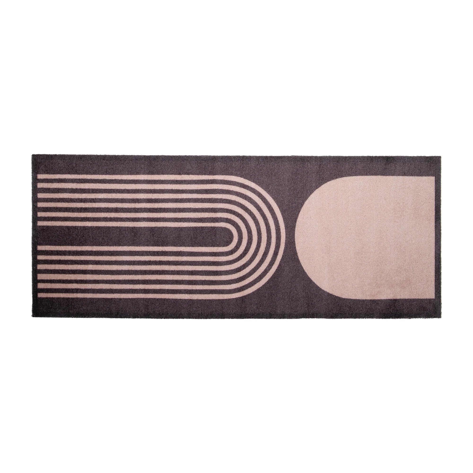 Brown Abstract Indoor Washable Runner 150x60cm