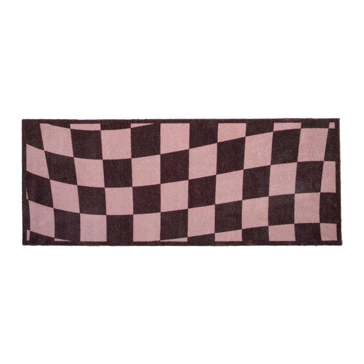 Wavey Checkerboard Indoor Washable Runner 150x60cm