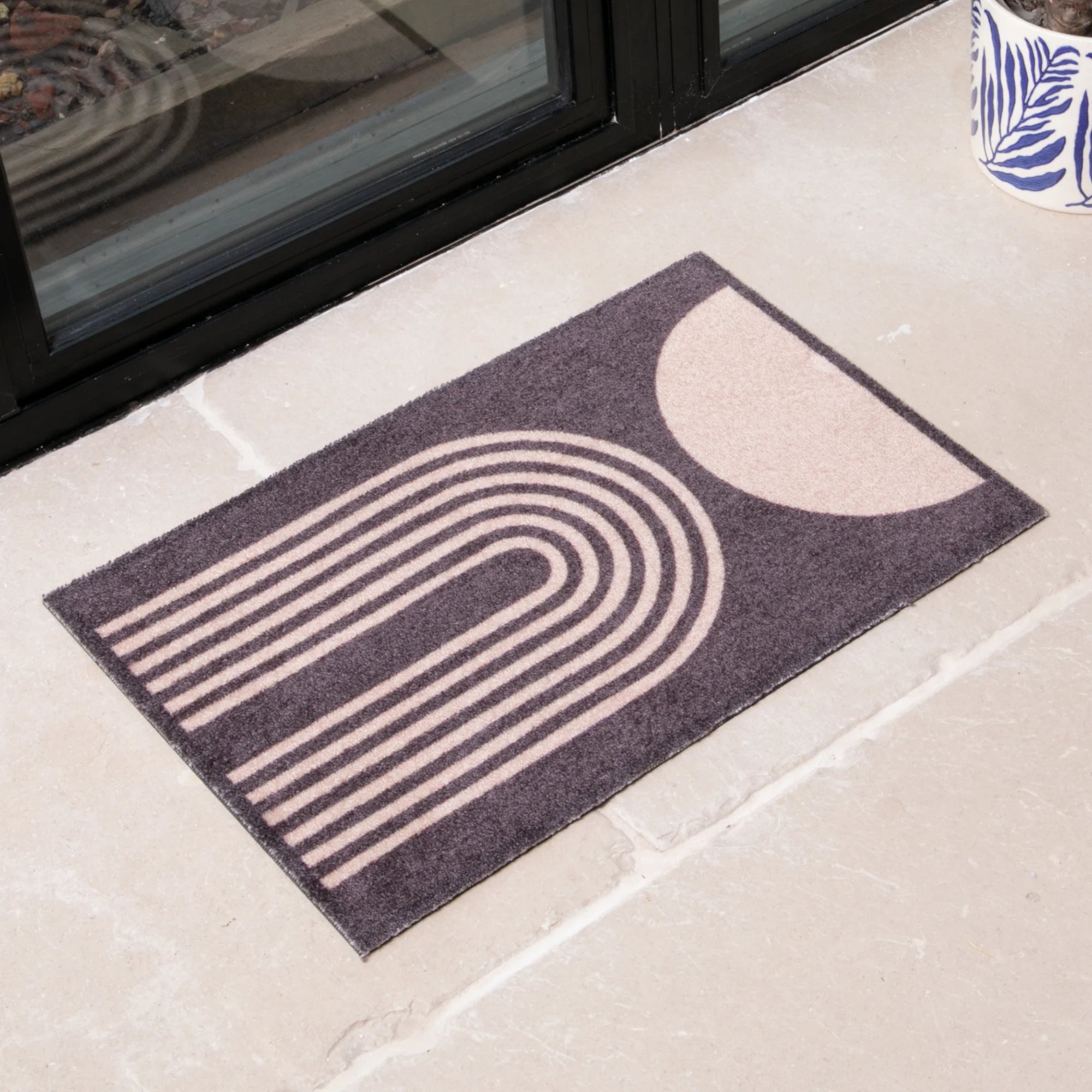 Brown Abstract Indoor Washable Doormat