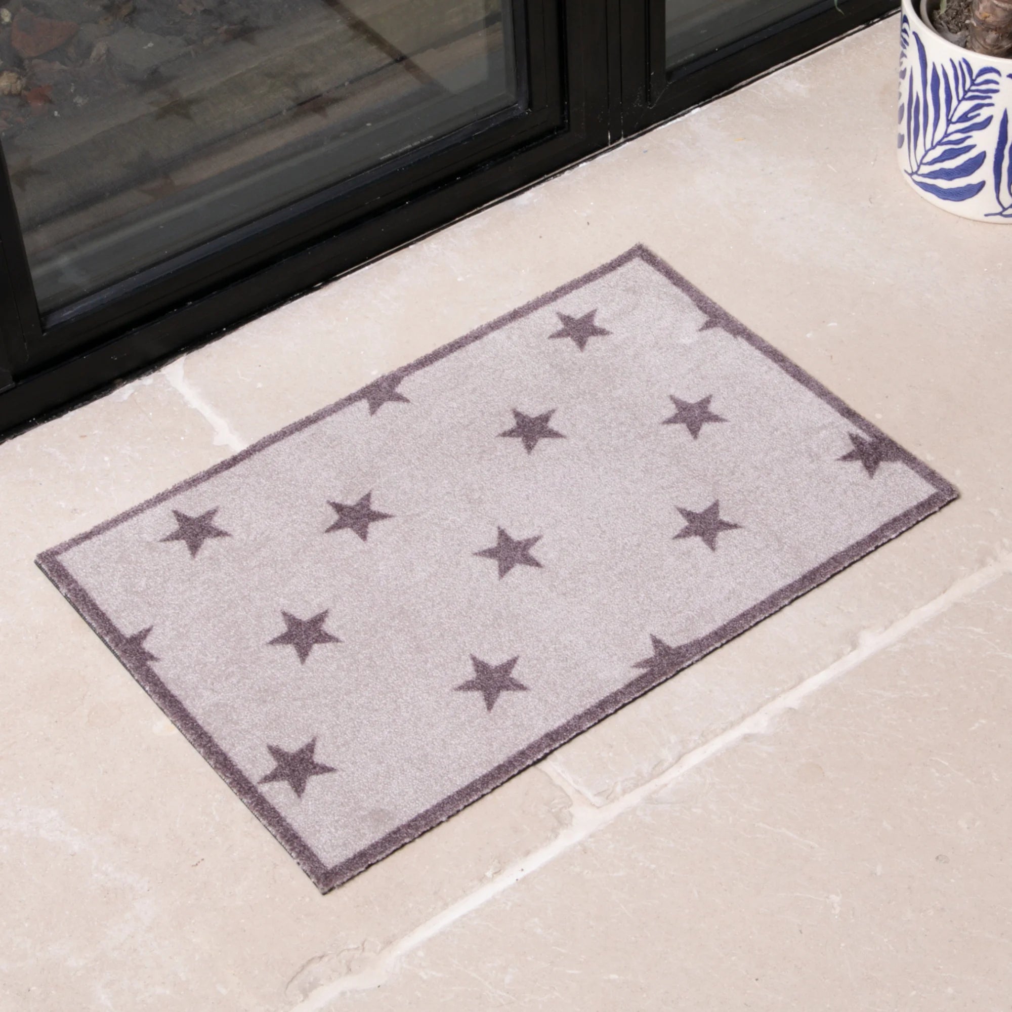 Brown Stars Indoor Washable Doormat