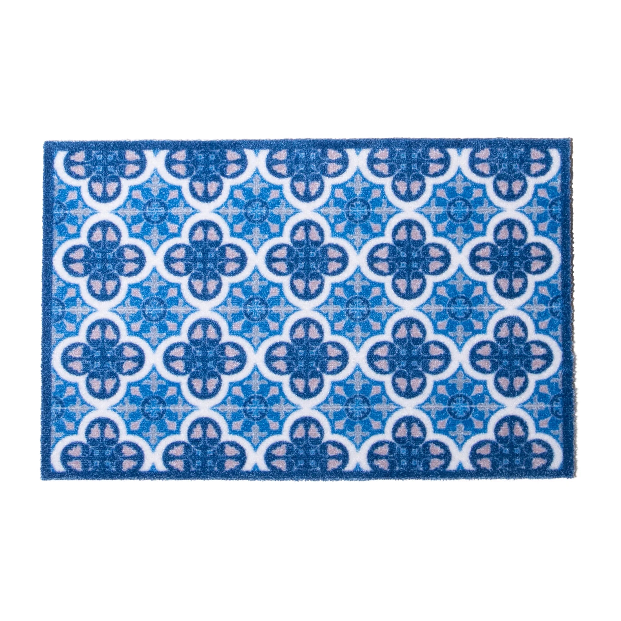 Blue Mosaic Tile Indoor Washable Doormat