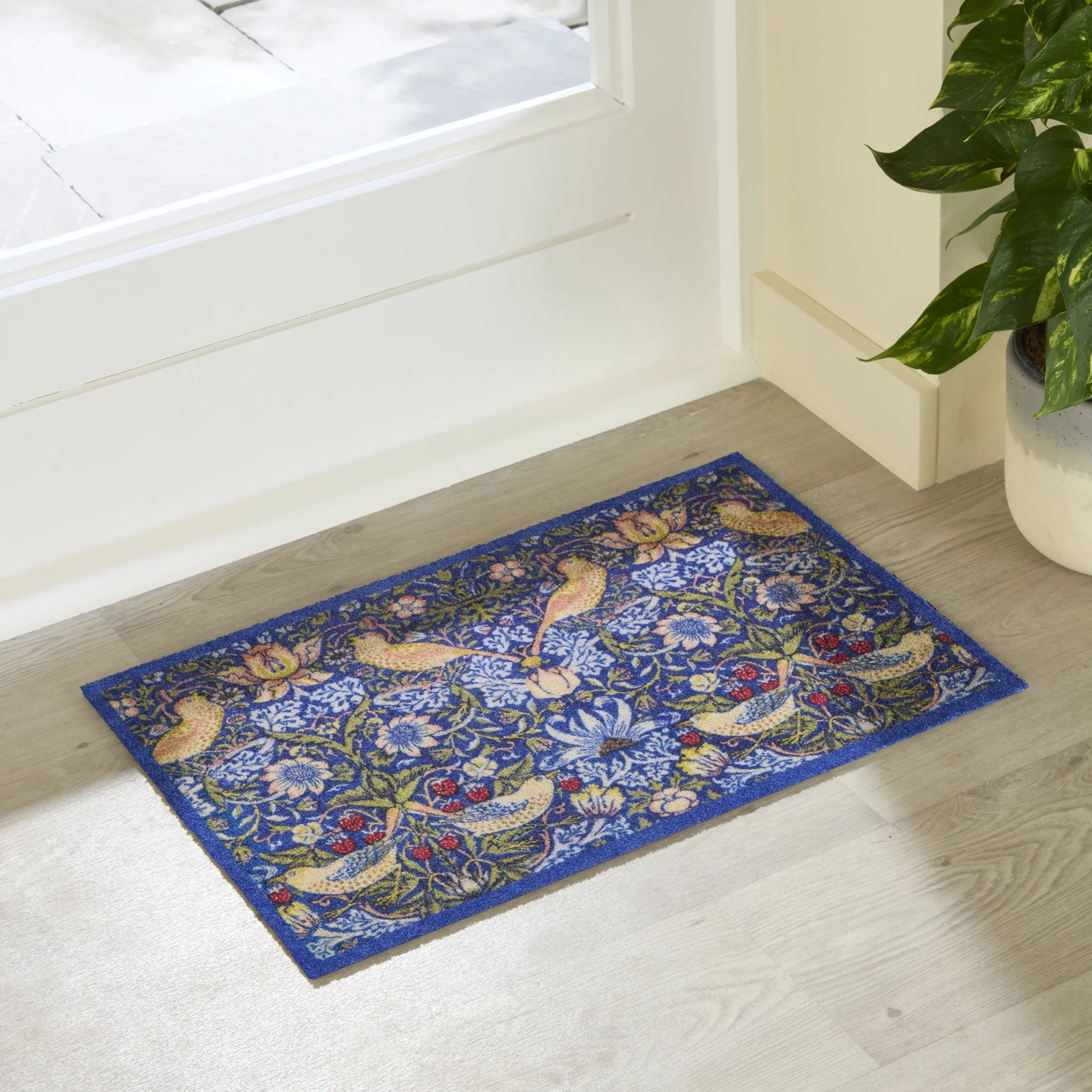 William Morris Strawberry Thief Indoor Washable Doormat