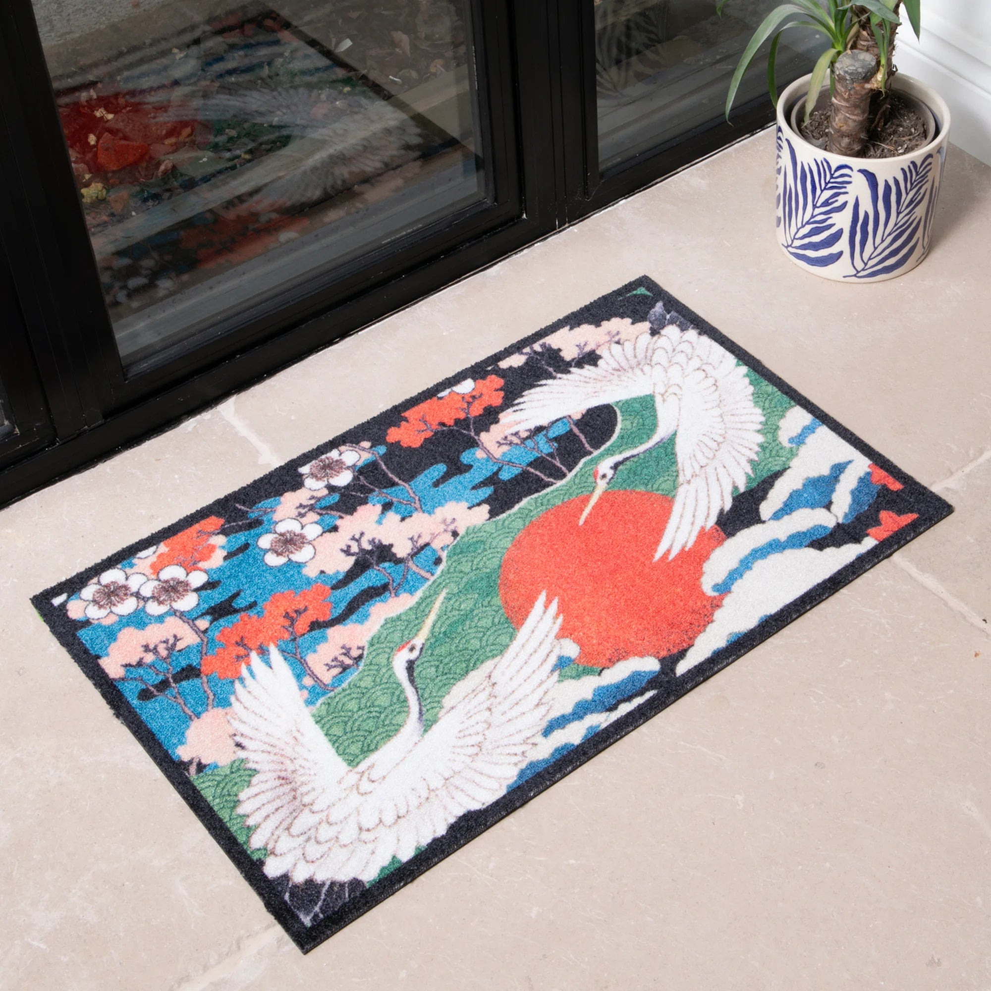 Japanese Crane Indoor Washable Doormat