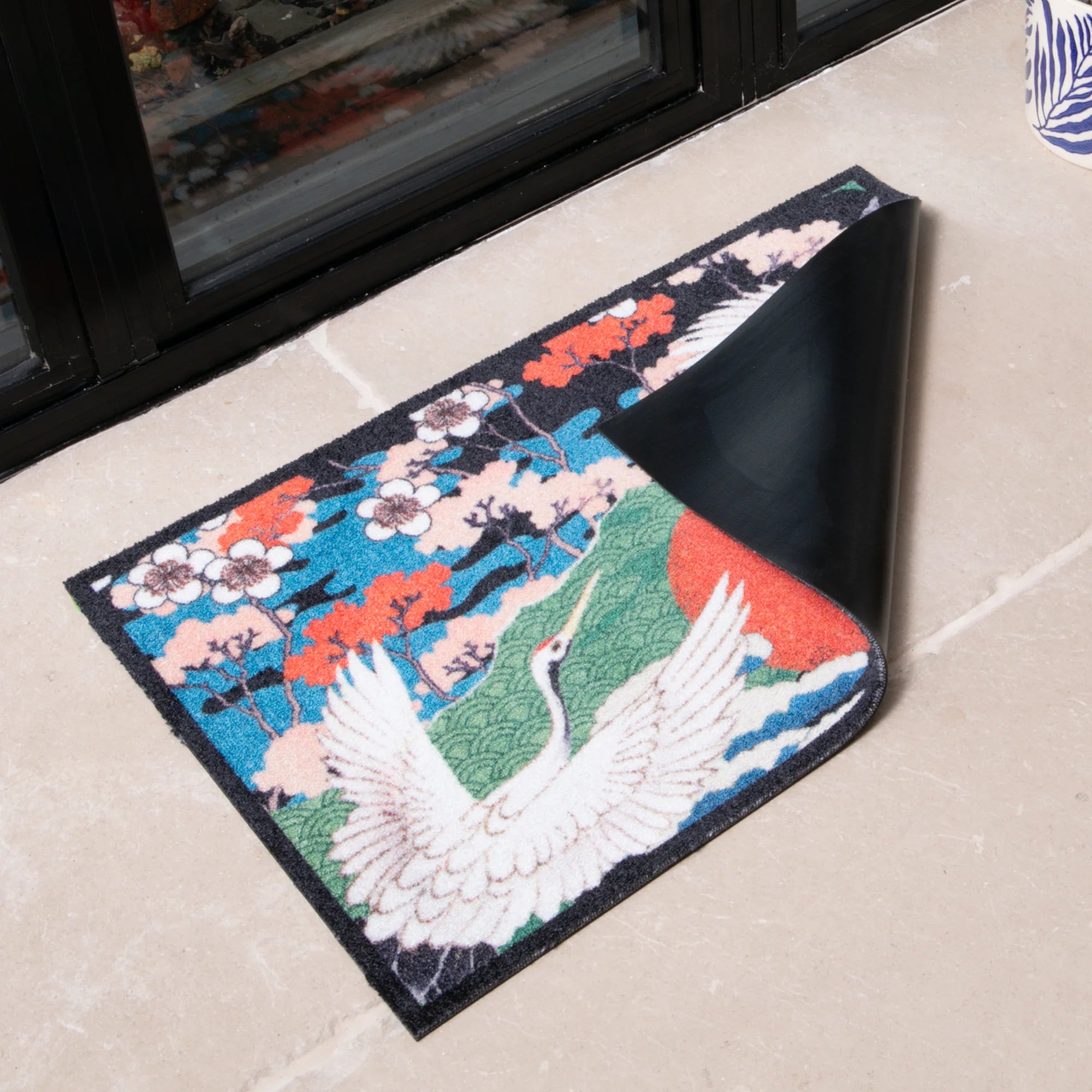 Japanese Crane Indoor Washable Doormat