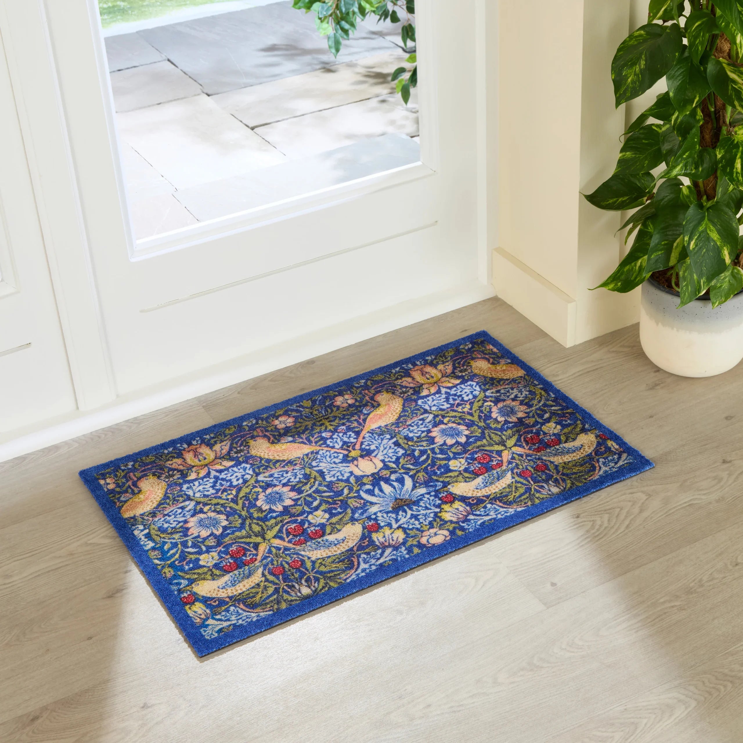 William Morris Strawberry Thief Indoor Washable Doormat