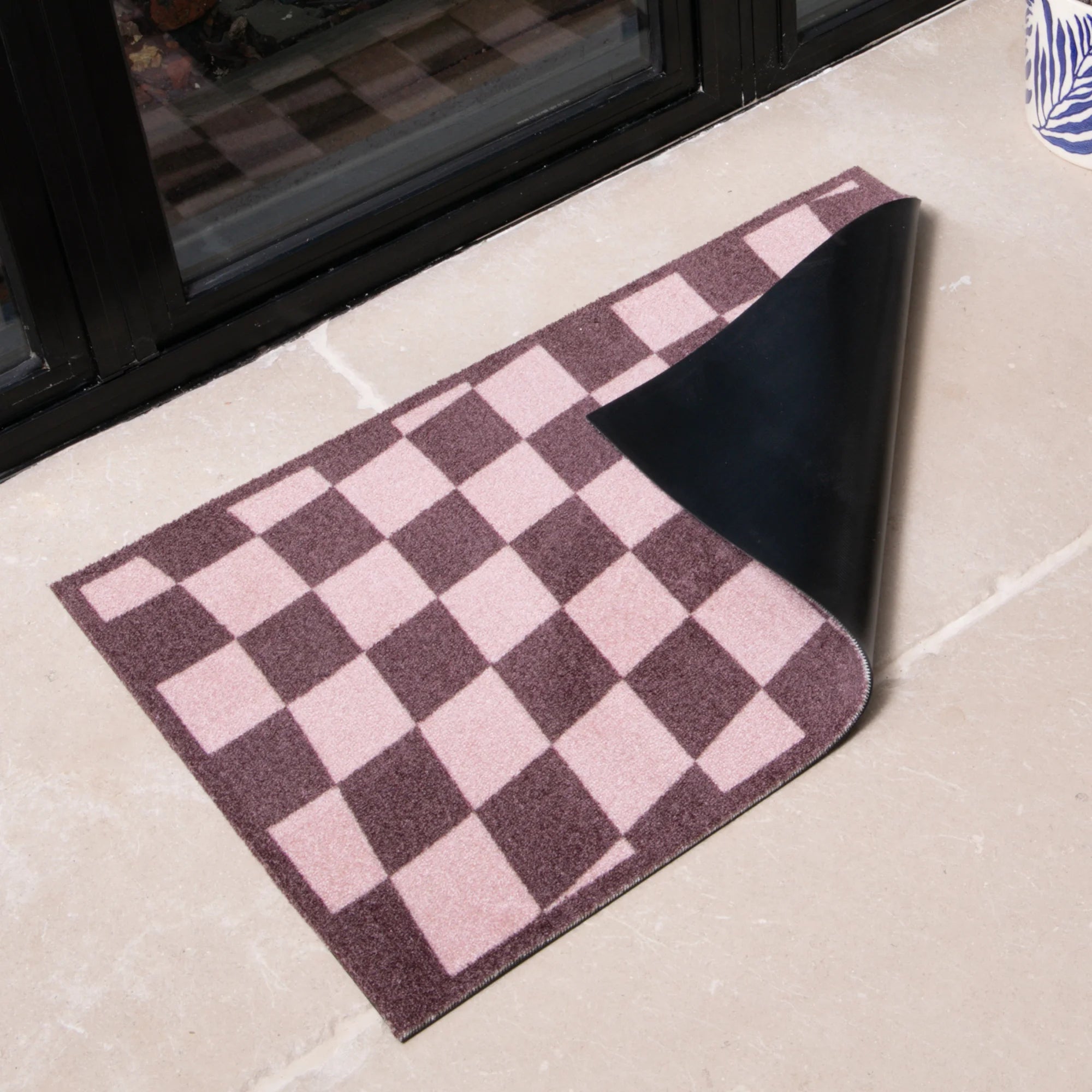 Wavey Checkerboard Indoor Washable Doormat