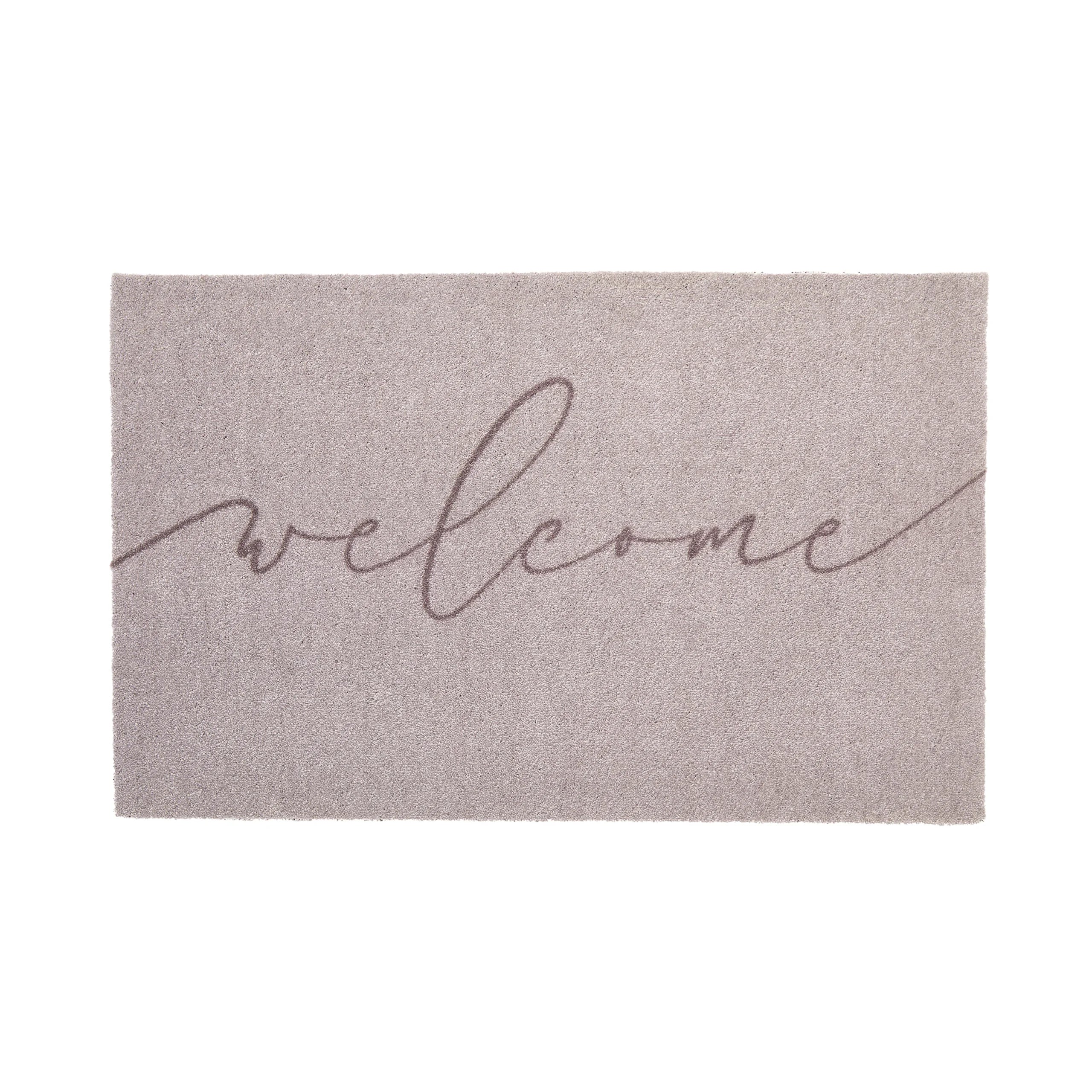 Taupe Welcome Indoor Washable Doormat