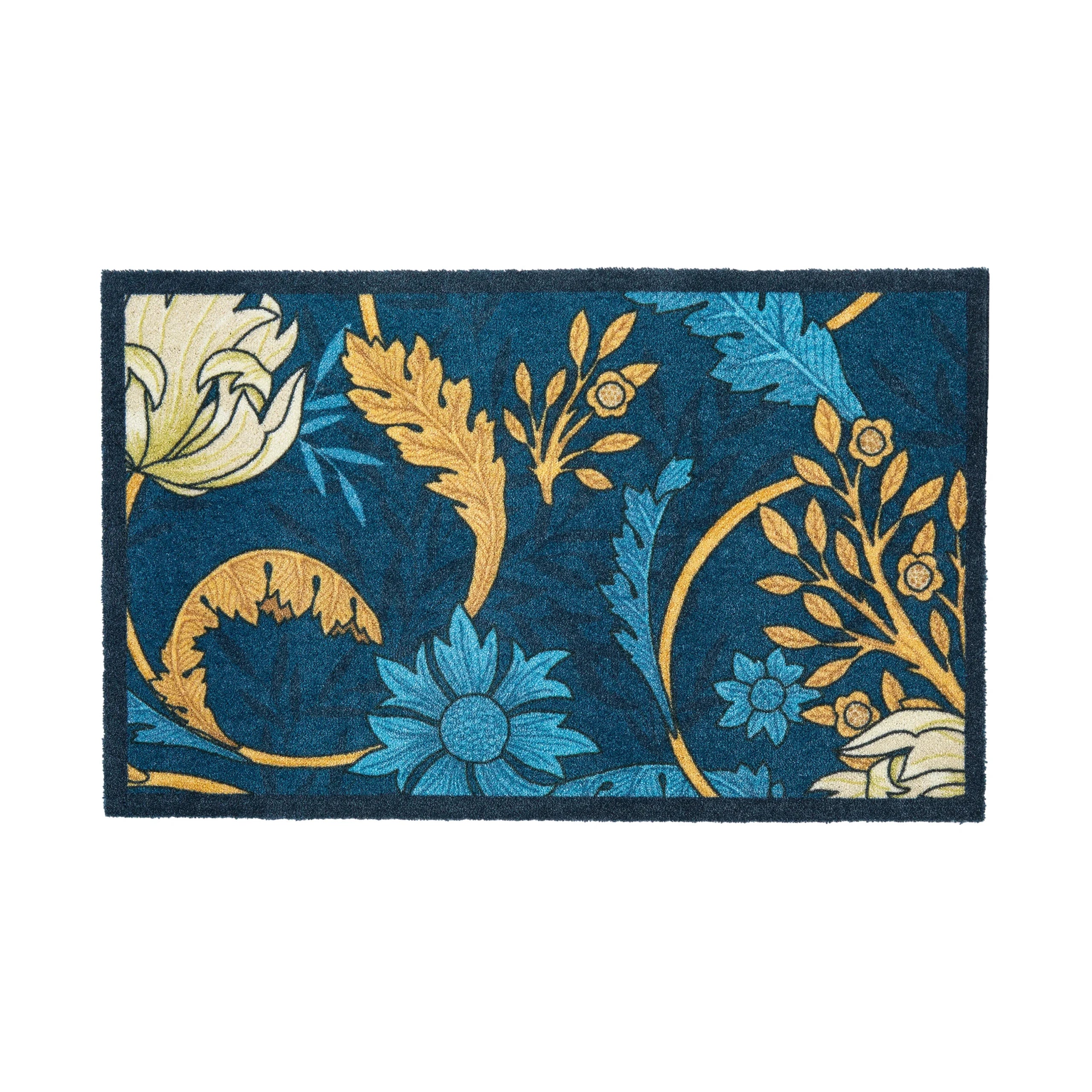 William Morris Blue Indoor Washable Doormat