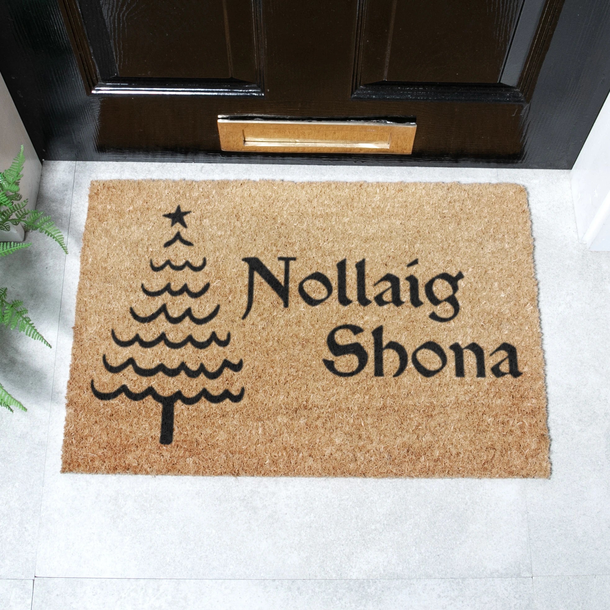 Nollaig Shona Coir Doormat