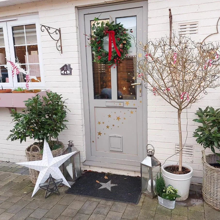 Grey Glitter Star Doormat