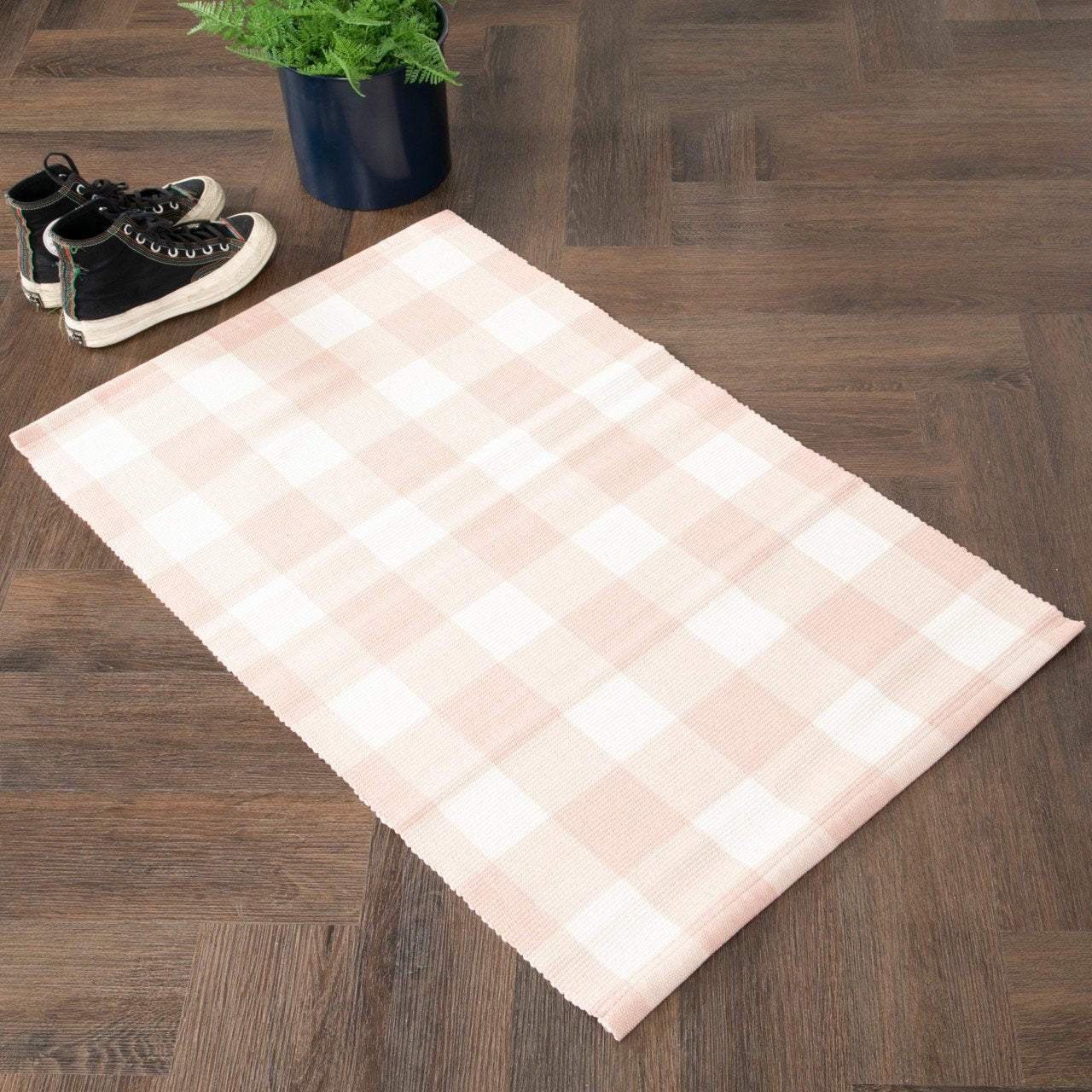 Dusky Pink Check Bottom Layer Mat