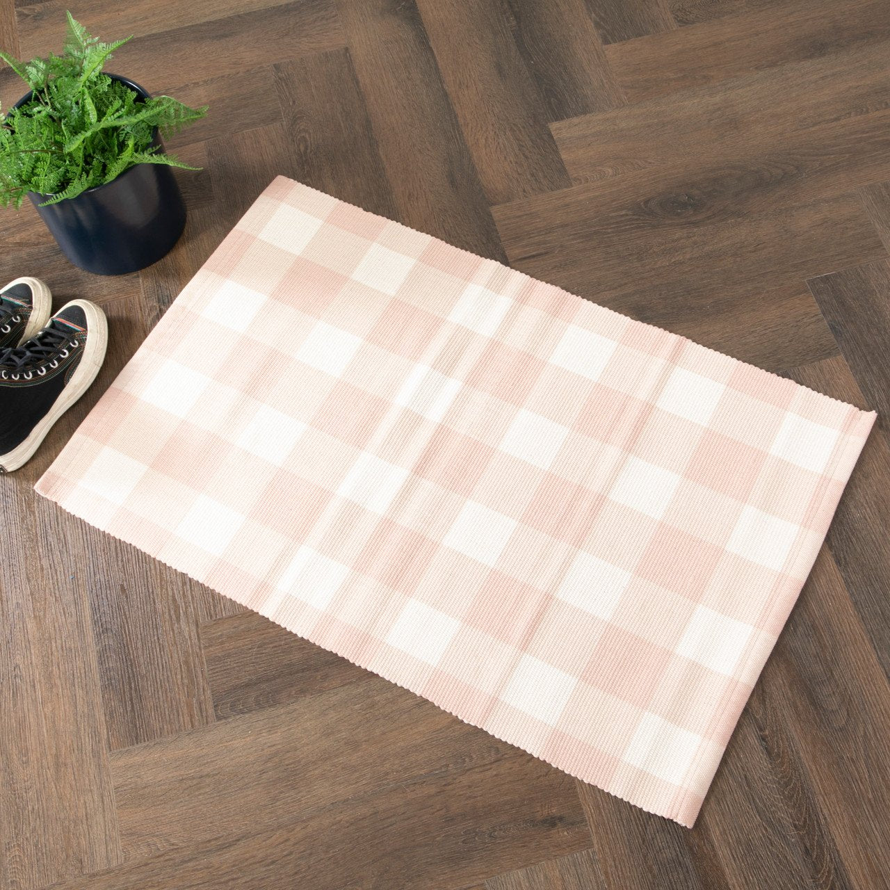 Dusky Pink Check Bottom Layer Mat