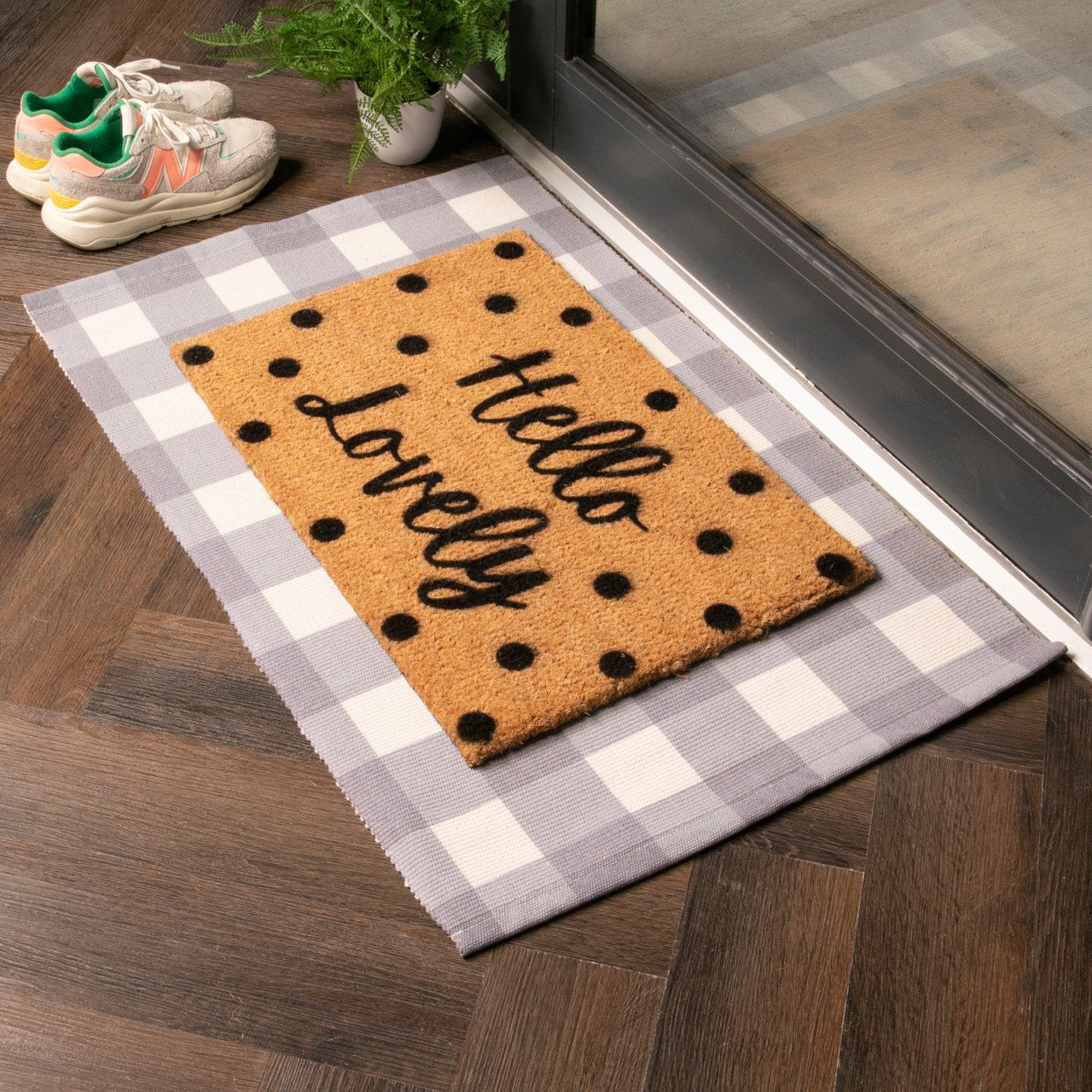Grey Check Bottom Layer Mat