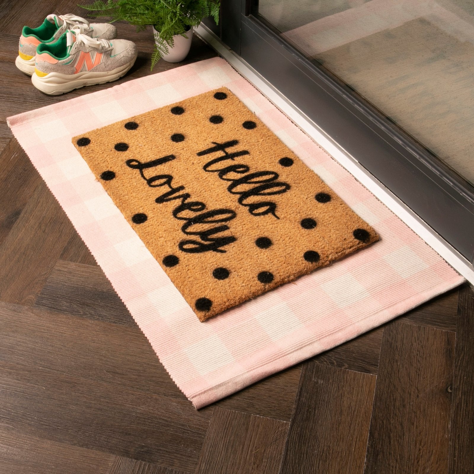 Pink Check Bottom Layer Mat