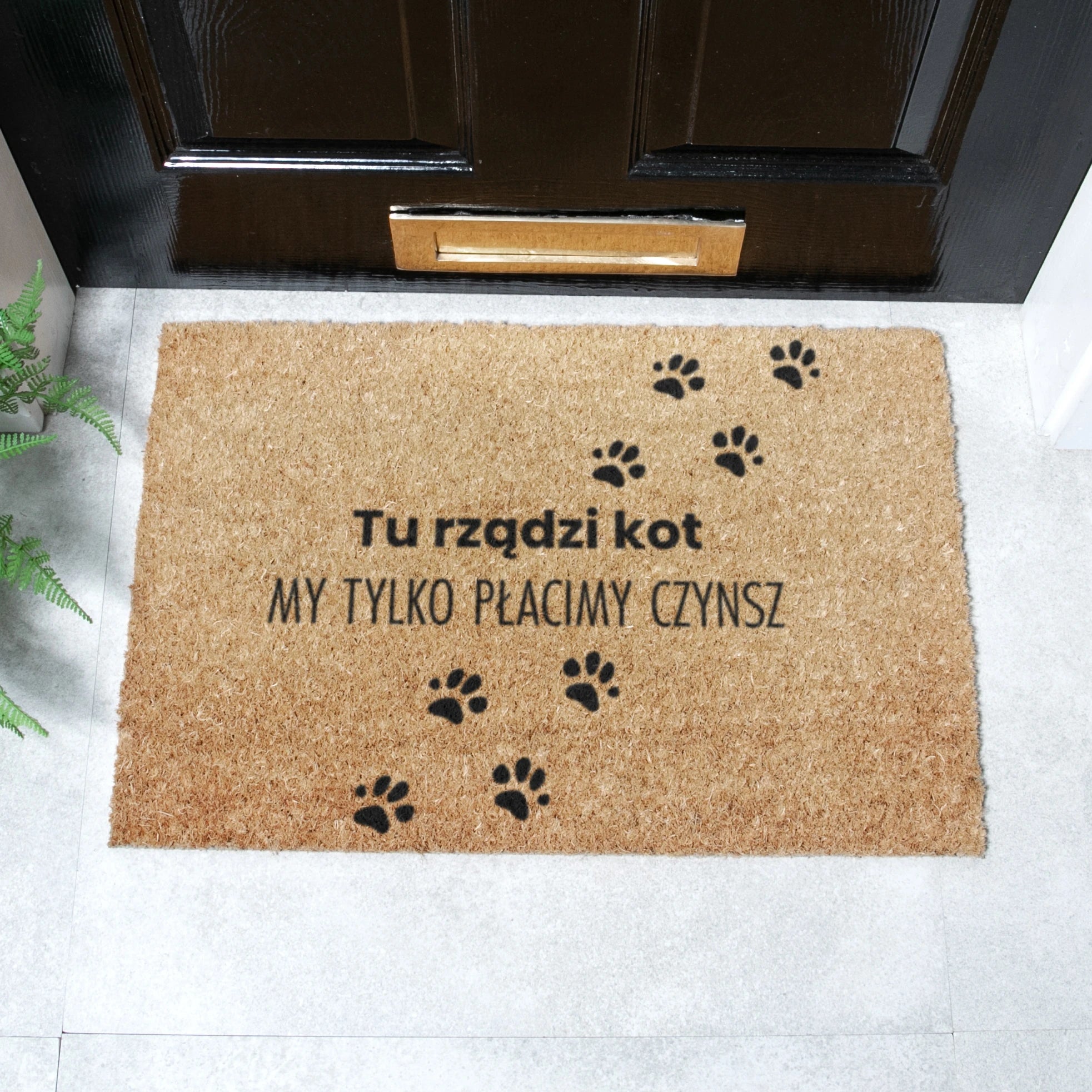 Tu Rzadzi Kot Coir Doormat