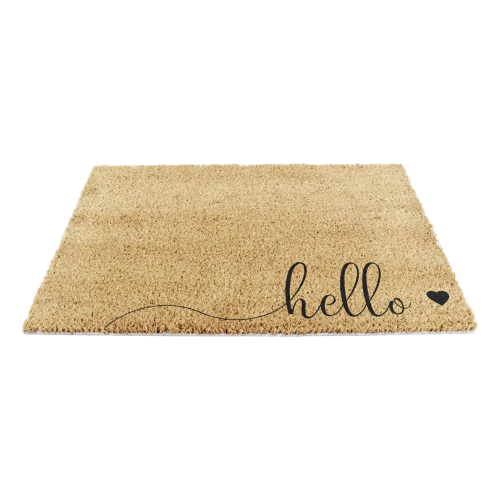 Hello Scribble Heart Doormat