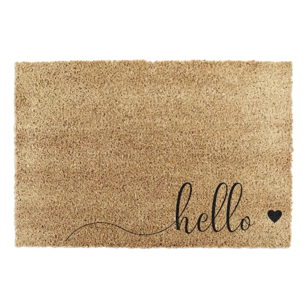 Hello Scribble Heart Doormat