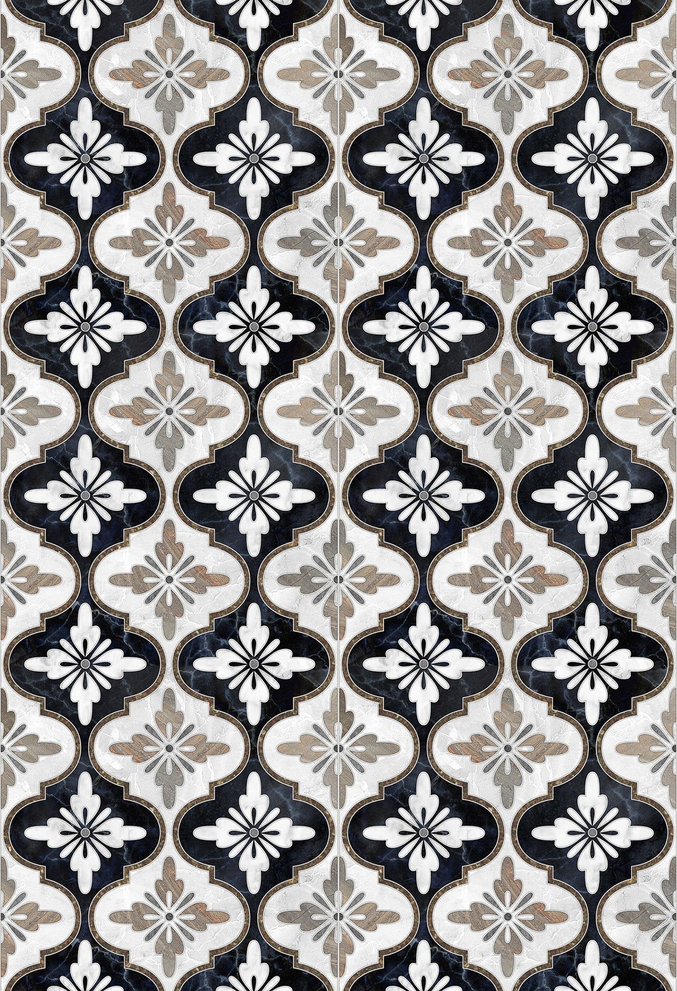Maroc Black Waterproof Kitchen Mat