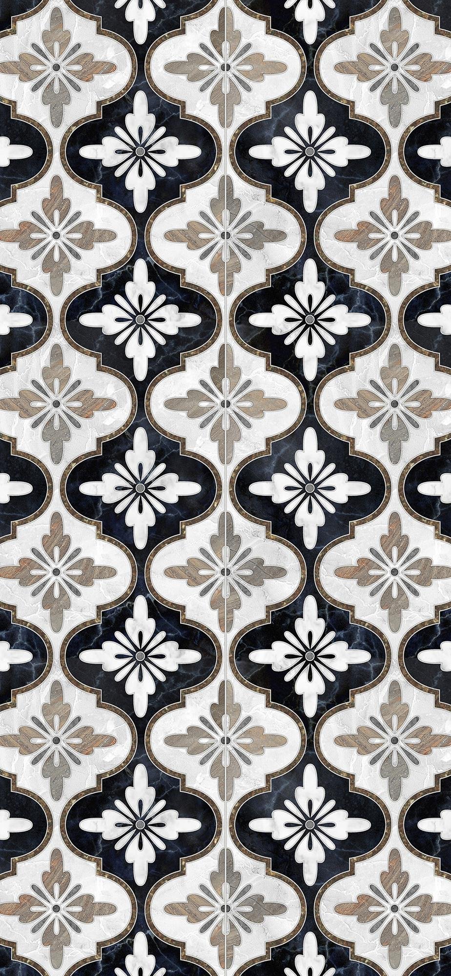 Maroc Black Waterproof Kitchen Mat